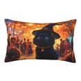 Halloween Throw Pillowcases Halloween Witch Hat Black Cat Market