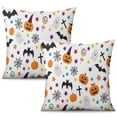 thumbnail image 1 of Halloween Throw Pillow Cases Happy Halloween Ghost Boo Spooky Pillow Cover Sofa Bed Throw Cushion Cover for Living Room Decor,18x18 Inch (2Pcs), 1 of 6