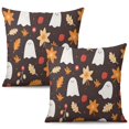 thumbnail image 1 of Halloween Throw Pillow Cases Happy Halloween Ghost Boo Spooky Pillow Cover Throw Cushion Cover Cushion Cases for Living Room Decoration,20x20 Inch (2Pcs), 1 of 6
