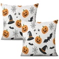 thumbnail image 1 of Halloween Throw Pillow Cases Happy Halloween Halloween Pumpkin Pillow Cases Throw Cushion Cover Cushion Cases for Home Office Halloween Decor,16x16 Inch (2Pcs), 1 of 6