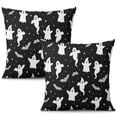 thumbnail image 1 of Halloween Throw Pillow Cases Happy Halloween Spider Bat Pillow Cases Sofa Bed Throw Cushion Cover for Living Room Decoration,16x16 Inch (2Pcs), 1 of 6