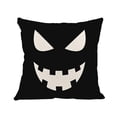 thumbnail image 1 of Halloween Throw Pillow Cover 18x18 Inch, Decorative Jack‑O‑Lantern Pumpkin Face Polyester Cushion Case for Sofa Couch Holiday Indoor Home Decor, 1 of 3