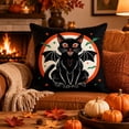 thumbnail image 1 of Halloween Throw Pillow Cover Festive Home Decor Cover for Sofas Chairs Beds 18x18 Linen Cushion Case by OVFUIZ, 1 of 6