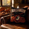 thumbnail image 1 of Halloween Throw Pillow Cover Festive Home Decor Cover for Sofas Chairs Beds 18x18 Linen Cushion Case by OVFUIZ, 1 of 6