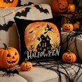 thumbnail image 1 of Halloween Throw Pillow Covers 18x18 Inch, Rustic Linen Decorative Square Pillowcases, Farmhouse Holiday Cushion Covers for Couch Sofa Living Room Bedroom Outdoor Home Decor, 1 of 5