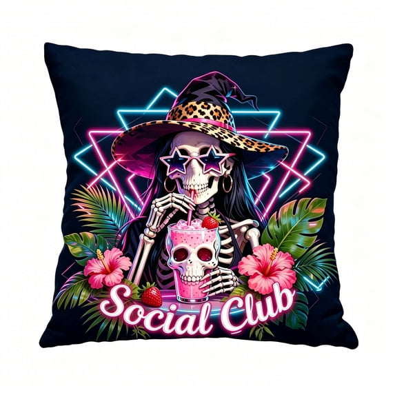 Halloween Throw Pillow Covers 18x18 Inch, Rustic Linen Printed Decorative Square Pillowcases, Farmhouse Holiday Cushion Covers for Couch Sofa Living Room Bedroom Outdoor Home Decor