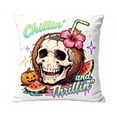 thumbnail image 1 of Halloween Throw Pillow Covers 18x18 Inch, Rustic Linen Printed Decorative Square Pillowcases, Farmhouse Holiday Cushion Covers for Couch Sofa Living Room Bedroom Outdoor Home Decor, 1 of 5