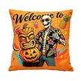 thumbnail image 1 of Halloween Throw Pillow Covers 18x18 Inch, Rustic Linen Printed Decorative Square Pillowcases, Farmhouse Holiday Cushion Covers for Couch Sofa Living Room Bedroom Outdoor Home Decor, 1 of 4
