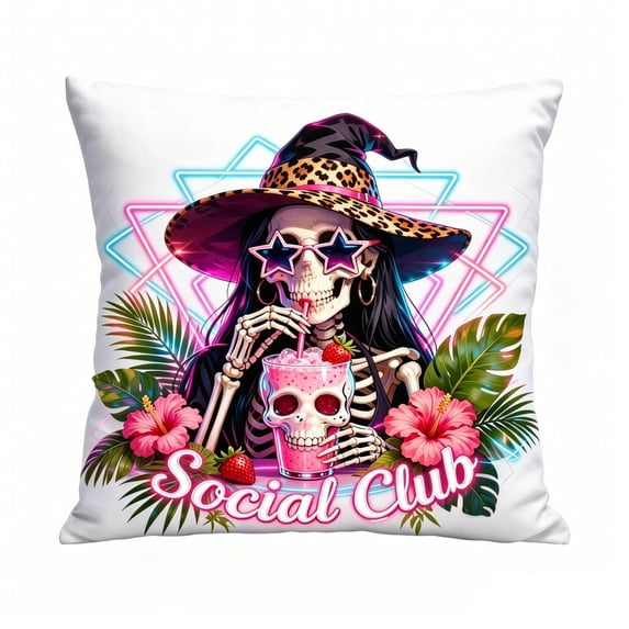 Halloween Throw Pillow Covers 18x18 Inch, Rustic Linen Printed Decorative Square Pillowcases, Farmhouse Holiday Cushion Covers for Couch Sofa Living Room Bedroom Outdoor Home Decor