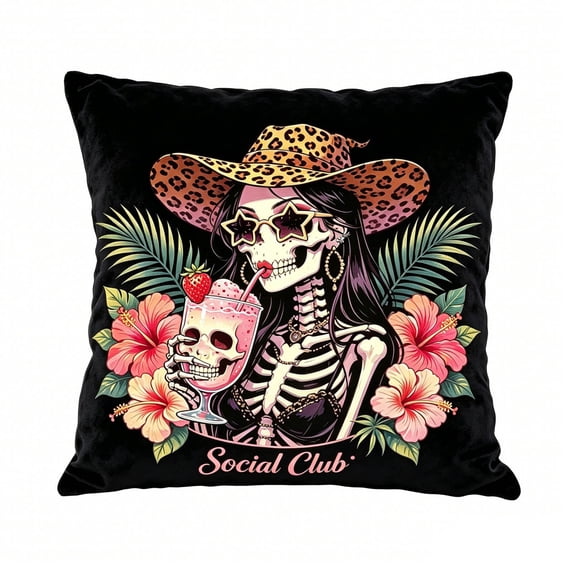 Halloween Throw Pillow Covers 18x18 Inch, Rustic Linen Printed Decorative Square Pillowcases, Farmhouse Holiday Cushion Covers for Couch Sofa Living Room Bedroom Outdoor Home Decor