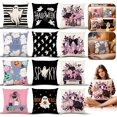 thumbnail image 1 of Halloween Throw Pillow Covers 18x18 Inch, Rustic Linen Pumpkin Decorative Square Pillowcases, Farmhouse Holiday Cushion Covers for Sofa Living Room Home Fall Halloween Thanksgiving Decor, 1 of 6