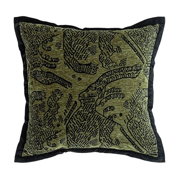Halloween Throw Pillow Covers Green Black Leopard Stripe Decorative Cushion Covers Soft Sofa Couch Bed Farmhouses Home Decor 18x18 Inch