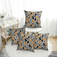 thumbnail image 1 of Halloween Throw Pillow Covers, halloween elements pumpkins Square Pillow Cases with Invisible Zipper for Halloween Decorations, Farmhouse Halloween Decor 18x18, 1 of 7