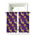 thumbnail image 1 of Halloween Tier Curtains 45 Inch Length,Sheer Curtains for Bedroom Living Room Window Orange Yellow Pumpkin Purple Black Castle Rod Pocket Drapes Kitchen Curtains Small Half Window 27.5"x45" 2 Panels, 1 of 7