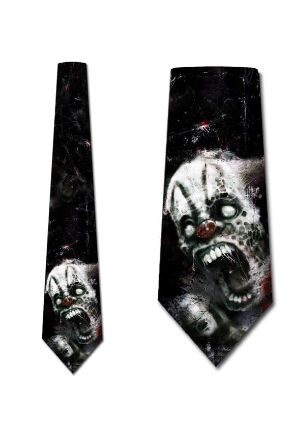 Halloween Ties Mens Clown Horror Novelty Necktie by Three Rooker