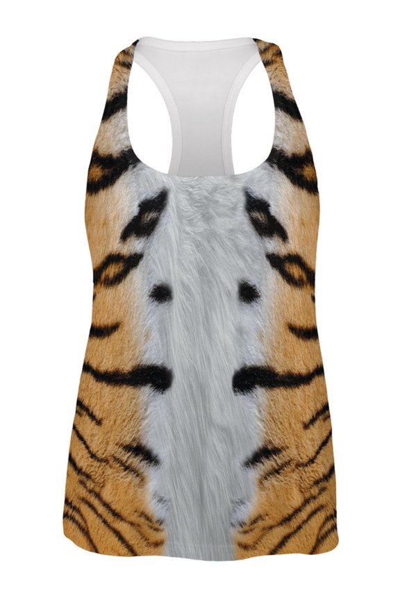 Halloween Tiger Costume All Over Womens Racerback Tank Top - Large