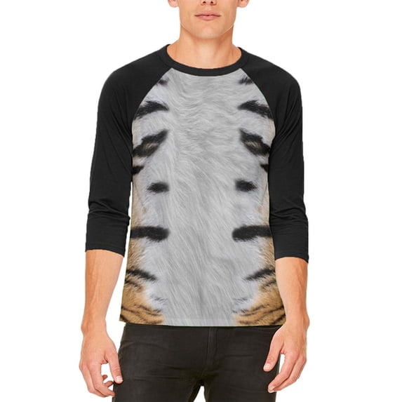 Halloween Tiger Costume Mens Raglan T Shirt