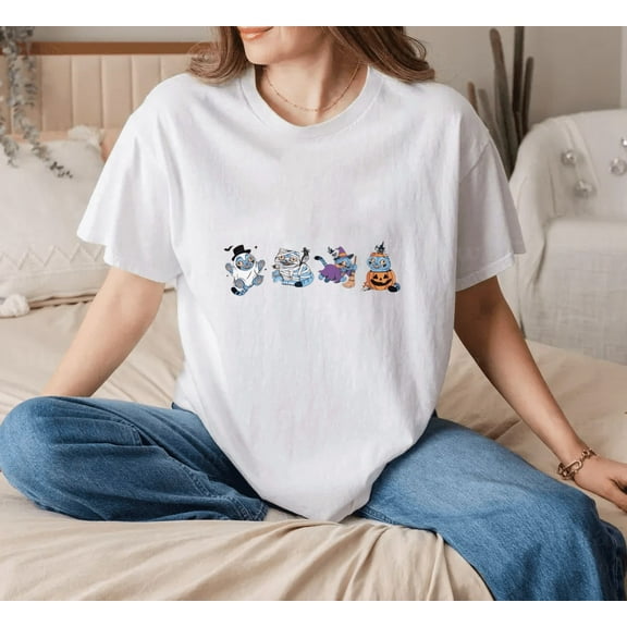 Halloween Tiger Funny Derpy Animal Spooky Retro Cute Graphic Unisex T-Shirt, for men & women, up to size 5XL