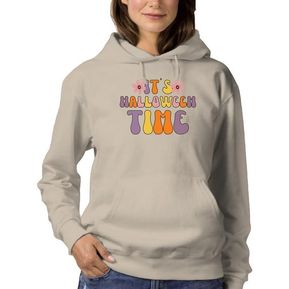 Halloween Time. Groovy Style Hoodie Women -Image by Shutterstock, Female Large