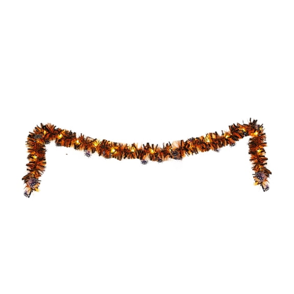 Halloween Tinsels Garland Glittering Twists Metallic Hanging Garland Lights String Battery Operated Halloween Decorations