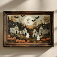thumbnail image 1 of Halloween To-wn Wall Art Canvas Artwork Wall Decor Halloween Ghost Pumpkin Vintage Prints Painting Art Prints Picture Home Halloween Bedroom Decoration No Frame, 1 of 7
