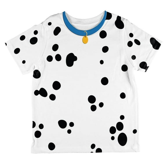 Halloween Toddler Boys Dog Dalmatian Costume Blue Collar All Over Costume T Shirt