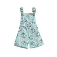 thumbnail image 1 of Halloween Toddler Girls Overalls Clothes Flower Ghost/Pumpkin Suspender Pants Baby Sleeveless Shortall Romper Jumpsuit, 1 of 8