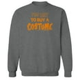 thumbnail image 1 of Halloween Too Lazy Graphic Graphite Heather Men's Cotton Pullover Sweatshirt, 1 of 1