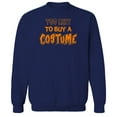 thumbnail image 1 of Halloween Too Lazy Graphic Navy Men's Cotton Pullover Sweatshirt, 1 of 1
