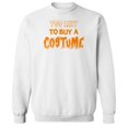 thumbnail image 1 of Halloween Too Lazy Graphic White Men's Cotton Pullover Sweatshirt, 1 of 1