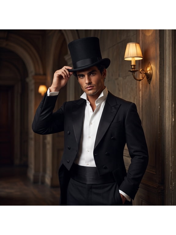 Halloween Top Hat, Classic Lincoln Tall Top Hat for Men Women, Magician Costume Hat and Vintage Formal Dress Hat, Halloween Accessory for Stage Cosplay Carnival Party Events and Performances
