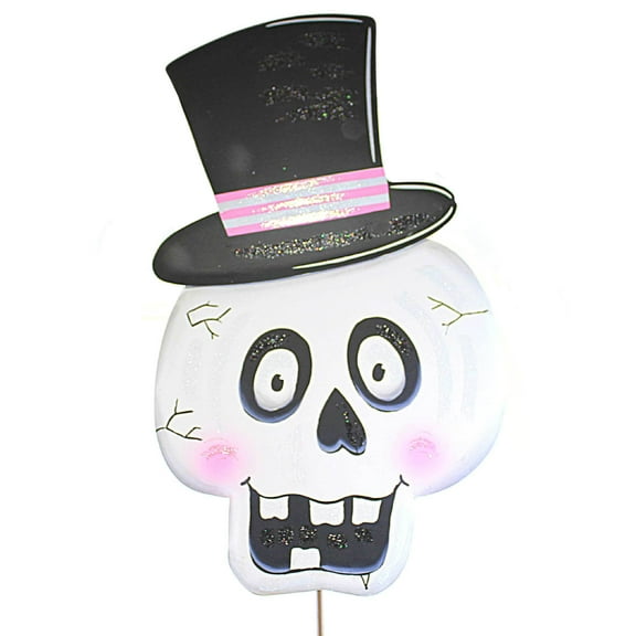 Halloween Top Hat Skeleton Stake Metal Stake Or Hang F22009