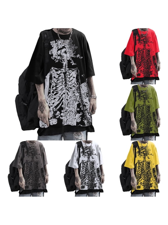 Halloween Tops for Women Skeleton Shirts Short Sleeve Crewneck Vintage Tshirt Funny Tees