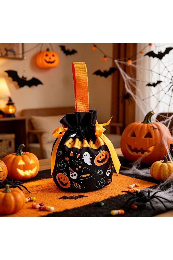 Halloween Tote Bag Candy Collection Bag Large Capacity Cloth Treat Bag Multicolor 1 Piece