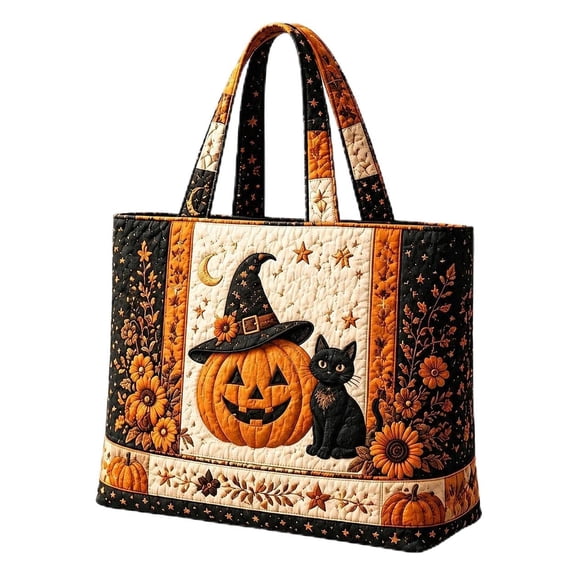 Halloween Tote Bag, Large Reusable Handbag with Halloween Print – Spacious Shoulder Tote for Shopping, Trick or Treat & Daily Use