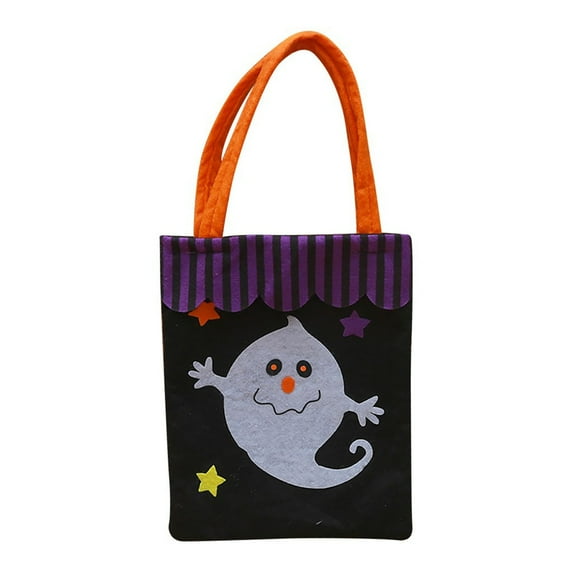 Halloween Tote Gift Bags Colorful for Teens,6 Patterns Design Trick or Treat Bags for Party Favor Supplies,Reusable Goody Candy Bag,Halloween Snacks Goodie Bag Bulk Portable Non-woven Bag