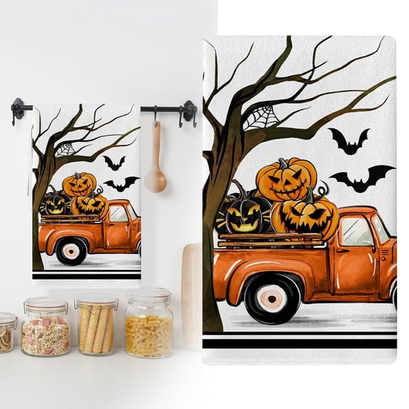 Halloween Towels,Halloween Kitchen Towels,15.7x23.6 Inches Funny Hand Towels for Bathroom Spooky Boo Ghost Dish Cloths Pumpkin Bat Ghost Halloween Bathroom Decortions for Home Wall Decor(#07)