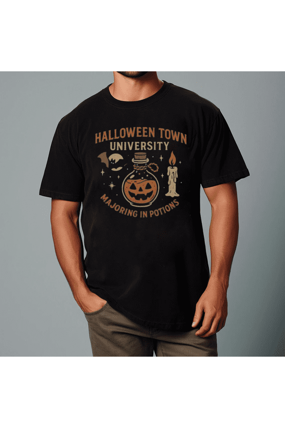 Halloween Town University Potion Master Graphic Unisex T-Shirt, for Men & Women, up to Size 5XL