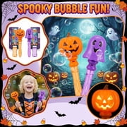 Halloween Toys, Light Up Bubble, Halloween Ghost Themed Handheld Bubble Maker, Bubble Solution 10Ml Included, 10 Inch 80Ml Capacity Display Pack Automatic Bubble Set with 1 Bubble