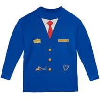 Halloween Train Conductor Costume Youth Long Sleeve T Shirt Royal YMD