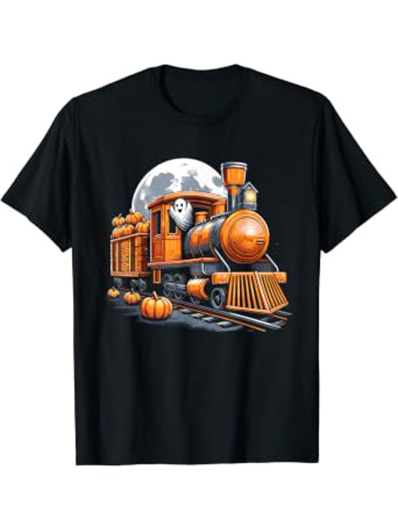 Halloween Train Ghost Pumpkin T-Shirt