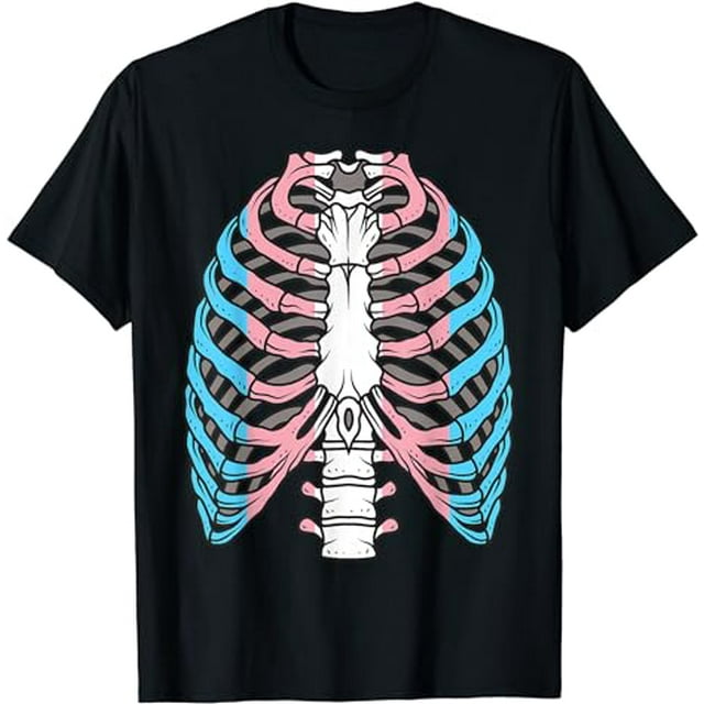Halloween Transgender Flag Ribcage Skeleton Pride T-Shirt - Walmart.com