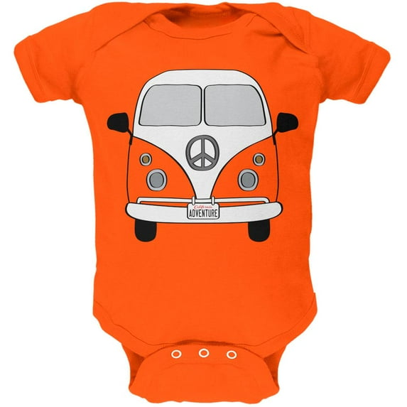 Halloween Travel Bus Costume Camper Adventure Soft Baby One Piece Orange 0-3 M