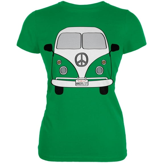 Halloween Travel Bus Costume Camper Wanderlust Juniors Soft T Shirt Irish Green SM
