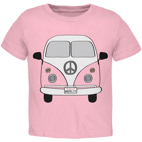 Halloween Travel Bus Costume Camper Wanderlust Toddler T Shirt Light Pink 2T