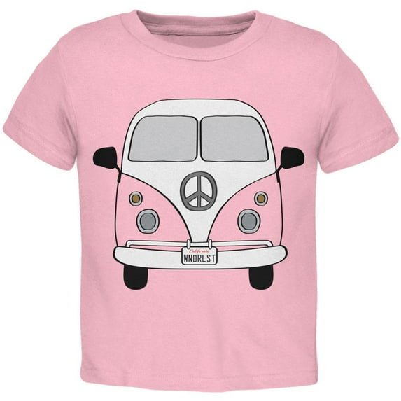 Halloween Travel Bus Costume Camper Wanderlust Toddler T Shirt Light Pink 4T