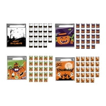 Halloween Treat Bags, Candy Bags, 100pcs Halloween Goodie Bags for Kids, Multicolor Plastic Party Snack Bags and Baked Goods Bags, Portable Size 10x13cm, Safe Materials for Holiday Party Supplies