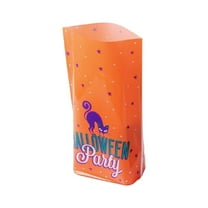 Halloween Treat Bags, Halloween Cellophane Treat Bags, 50 PCS Halloweens Candy Bag, Plastic Cello Cookie Goodies Gift Bag with 50pcs Ties for Halloweens Trick or Treat Party Favors Supplies, 2 Style