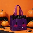 thumbnail image 1 of Halloween Treat Bags,Reusable Goodie Gift Bags With Handles For Trick Or Treat Candy And Party Favors,Character Print Tote Bags For Classroom Costume Party October Holiday Supplies And Decor(purple), 1 of 6