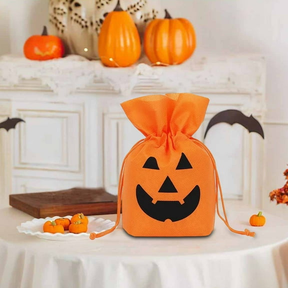 Halloween Treat Bags with Drawstring, Breathable Mesh Candy Bags for Trick or Treat, Party Favors, Holiday Goodie Bags, Reusable Storage Pouches